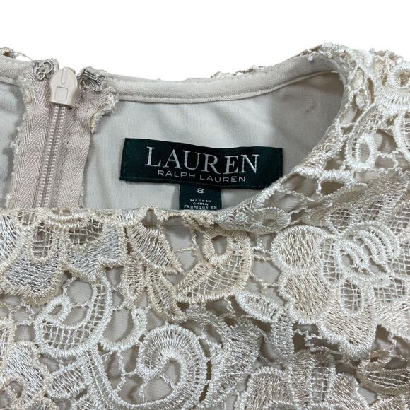 Lauren Ralph Lauren 8 The Bride Cocktail Dress Beige Ivory (see description) - Picture 3 of 6